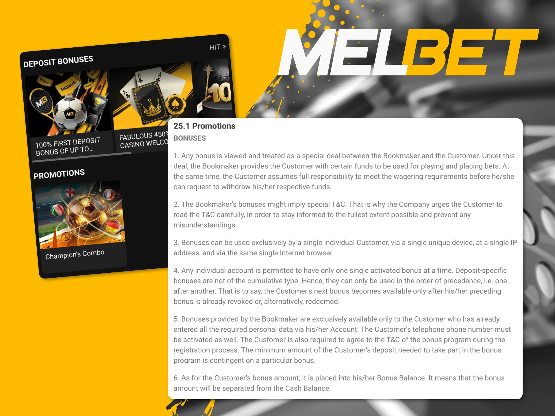Before using the bonus at Melbet online casino, please read the rules.