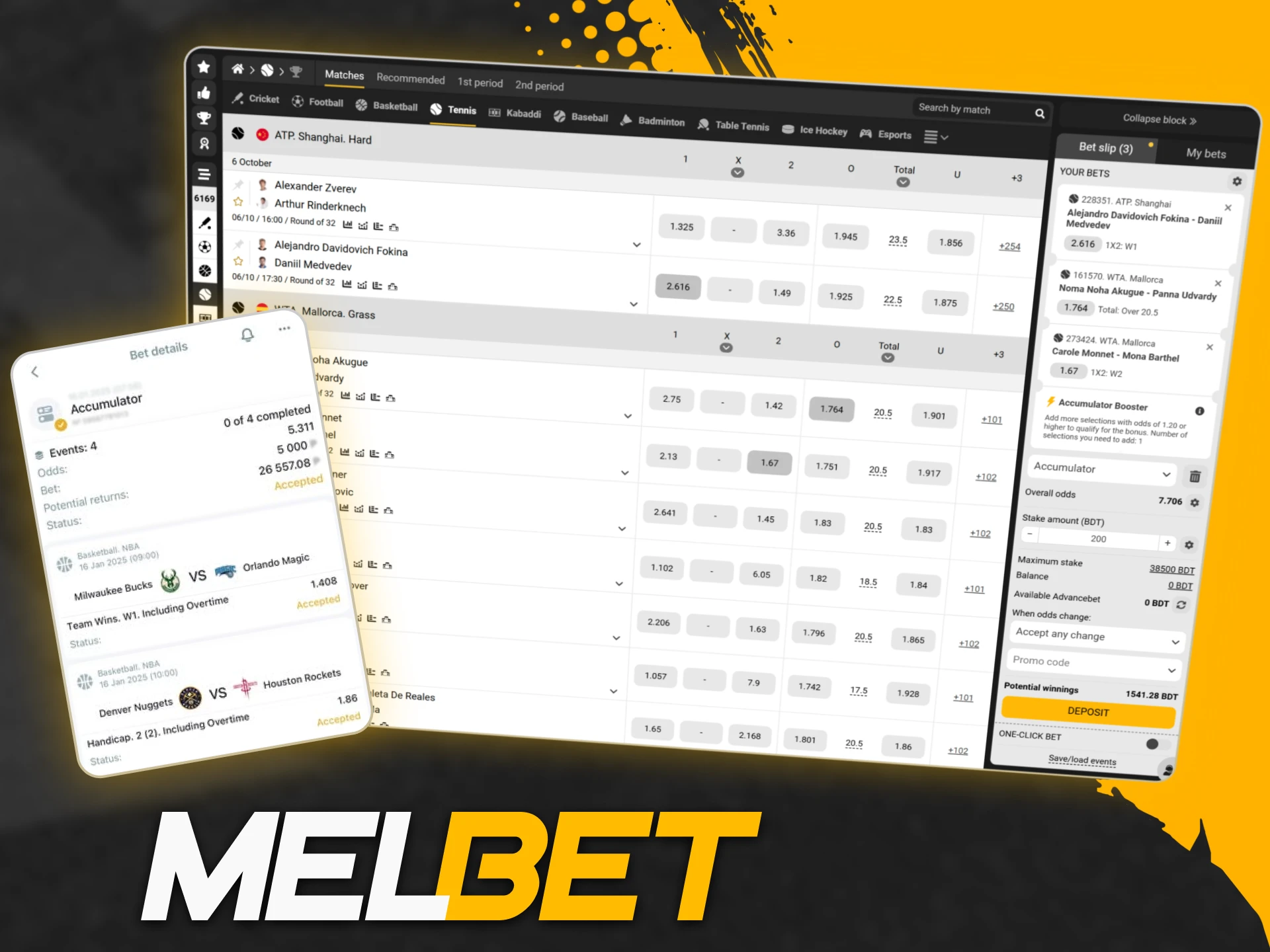 Check your Melbet booking code in the bet slip to track or cash out your wager early.
